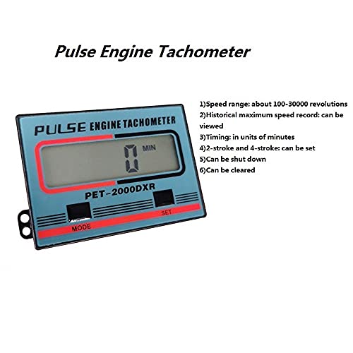 Gexmil Handheld Digital Induction Chainsaw Tachometer, 2 Stroke 4 Stroke Small Engine Tachometer, LCD Display Tach Gauge for Chainsaw Lawnmowers Gasoline Engine Timed in Minutes