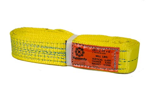 Kennedy Wire Rope & Sling Company 2inches x 6' 2-Ply Twist Eye Polyester Lifting Sling (Various Sizes in Listing) Made in The USA - color: 2" 2-Ply Twist Eye (Type 4), size: 2" x 6'