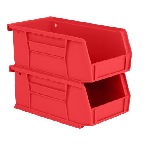 HE HUDSON EXCHANGE 7.5" x 4" x 3" (12 Pack) Plastic Stackable Storage Bin, Red - color: Red, size: 12 Pack