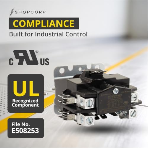 1 Pole 40 Amp AC Contactor, 24V Coil, UL Recognized, HVAC - style: 1 Pole 24V