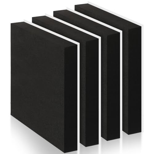 4 Pcs 1.5" Thick Foam Padding Sheet with Adhesive Backing Closed Cell - color: Black, size: 1.5 Inch Thick, 12 x 12 Inches