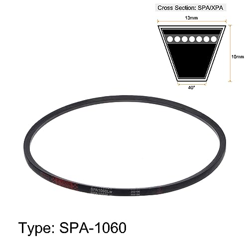HARFINGTON SPA-1060 V-Belts Drive Belt 1060mm Pitch Girth 13mm Width 10mm Height Rubber for Power Transmission - size: 1060mm