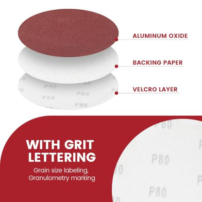 6 Inch Premium Sanding Discs, 120‑Pack for Orbital Sander