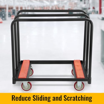 Steel Panel Truck Cart 1000LBS with 4 Swivel Casters and Wood End