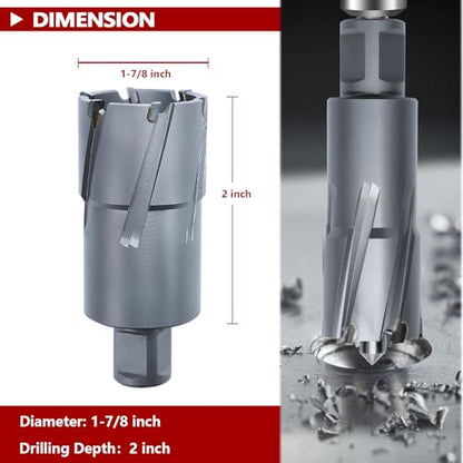 1-7/8" x 2" Annular Cutter with Weldon Shank - size: 1-7/8" diameter, style: 2" depth