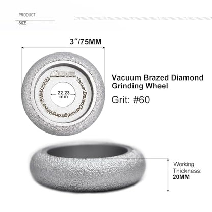 SHDIATOOL 3 Inch Profile Hand Diamond Wheel Height 20mm Convex Curve Edge Grinding for Stone Marble Granite Rock - size: Height 20mm