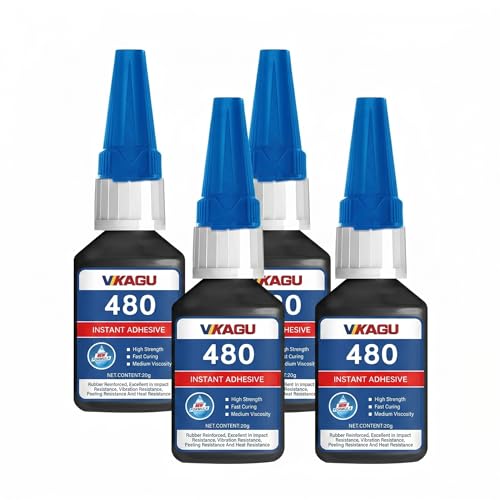 480 Black Super Glue Instant Adhesive 20g Suitable for Metal Plastic and Rubber 4 Pack - size: 480, style: 4 Pack