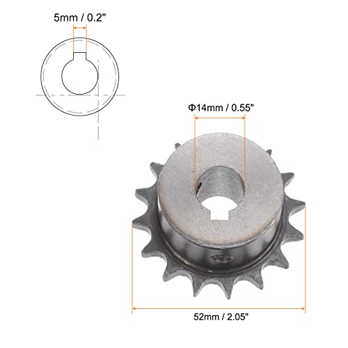 HARFINGTON DIN/ISO 06B Roller Chain Sprocket 16T Pitch 3/8" 14mm Bore