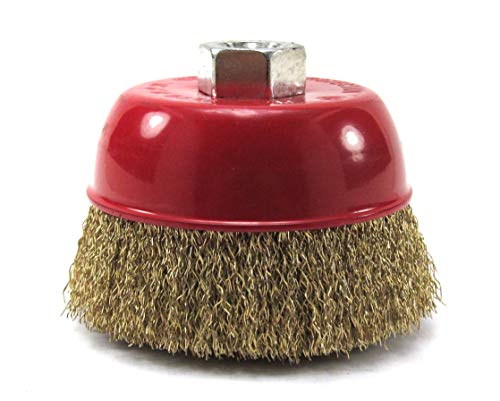 Fine Crimped Wire Cup Wheel Brush, 4x5/8 inch Metal, 1 Piece