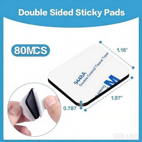 Double Sided Tape HeavyDuty,Double Sided Tape for Walls,80Pcs Oval 1.57" x 1.18" 2 Sided Sticky Waterproof Pads,Super Strong Removable Double-Sided Foam, Mounting Black Tape for Hanging - color: Pack of 80 Oval