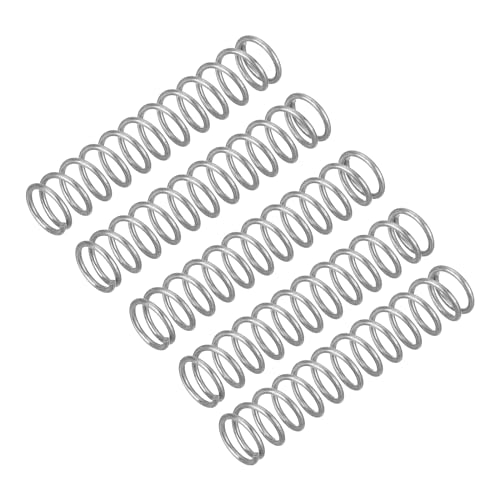 uxcell 5Pcs Compression Spring, Wire Diameter 0.035", OD 0.31", Free Length 1.57" 304 Stainless Steel Coil Mechanical Compressed Spring, Silver - size: 0.035" x 0.31" x 1.57"