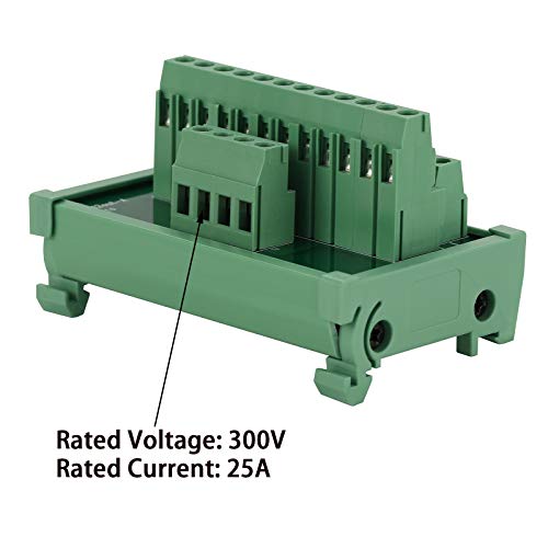 2 in 12 Out 25A DIN Rail Terminal Blocks Distribution Breakout - style: 2 IN 12 OUT