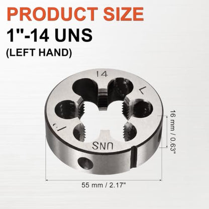 1"-14 UNS Round Threading Die Left Hand Alloy Steel - size: 1"-14 UNS