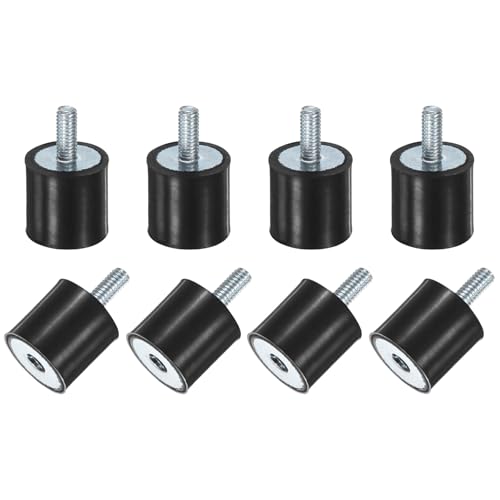 M METERXITY 8-Pack Rubber Mounts D15mmxH15mm Male/Female Vibration Isolators Cylindrical Shock Absorber W M4 x 10mm Studs for Air Compressor/Car/Pump/Boat/Garage Motor/Bobbins Rubber Isolators - size: M4 x 10mm, 15mm x 15mm