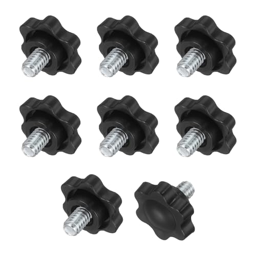 uxcell 10Pcs 1/4"-20 Star Knobs 0.55" Threaded Stud Male Clamping Knobs - size: 1/4"-20, 0.55"