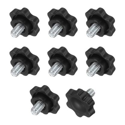 uxcell 10Pcs 1/4"-20 Star Knobs 0.55" Threaded Stud Male Clamping Knobs - size: 1/4"-20, 0.55"