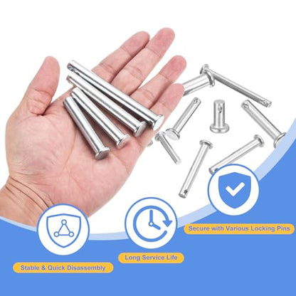 uxcell 12Pcs M10 x 60mm Single Hole Clevis Pins, Zinc-Plated Carbon Steel Flat Head Hitch Pins for Trailer Latch, Mechanics Repair, Furniture Installation, Industrial Equipment - size: M10 x 60mm