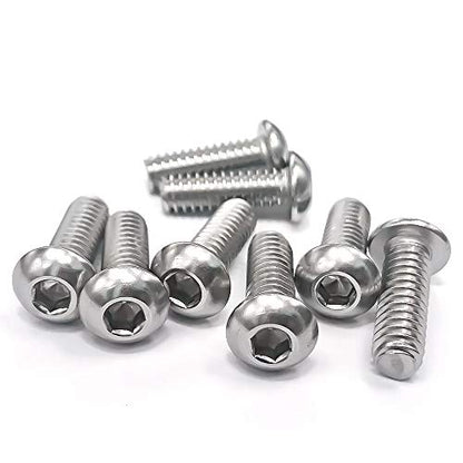 1/4-20 x 1/2" Button Head Socket Cap Bolts Screws, 304 Stainless Steel 18-8, Allen Hex Drive, Bright Finish, Fully Machine Thread, Pack of 25 - size: 1/4-20 x 1/2
