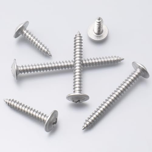 JEGONFRI 200PCS #8 x 3/4" 410 Stainless Steel Self Tapping Wood Screws - size: #8 x 3/4" Single, style: Self-tapping - Truss