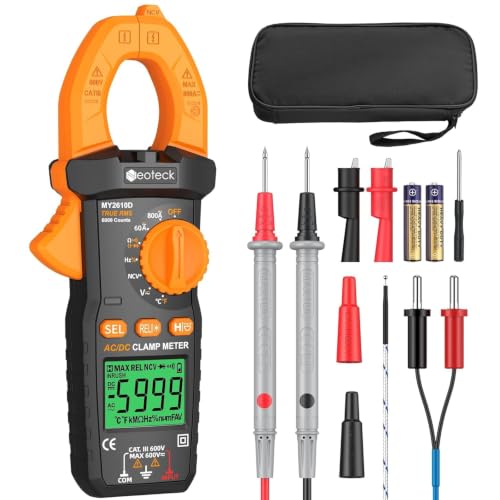 Neoteck Clamp Meter 6000 Counts Clamp Multimeter 800A AC/DC Current Voltage