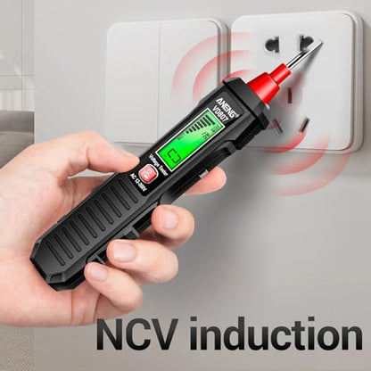 ST181 Clamp Meter with VD807 Non Contact Voltage Tester Measures AC Current, AC/DC Voltage,Capacitance, Resistance, Diodes, Continuity Frequency Backlight Electrican Tools,Pocket-Sized Pen Test