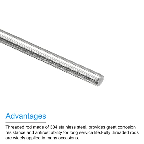 MECCANIXITY Fully Threaded Rod M5 x 80mm 0.8mm Thread Pitch 304 Stainless Steel Right Hand Threaded Rods Bar Studs 5 Pack - size: M5 x 80mm