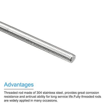 MECCANIXITY Fully Threaded Rod M5 x 80mm 0.8mm Thread Pitch 304 Stainless Steel Right Hand Threaded Rods Bar Studs 5 Pack - size: M5 x 80mm