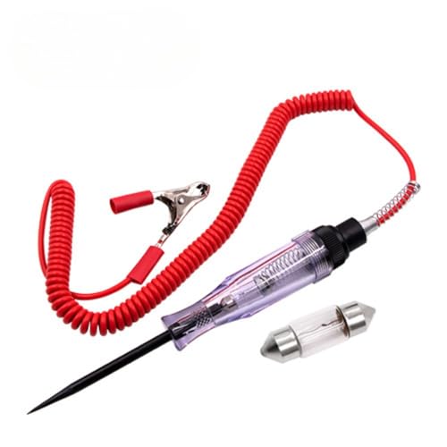 Automotive Test Light,Premium LED Bulb Automotive Circuit Tester, 6-24V Test Light with PU Extended Spring Wire, Sharp Hard Steel Probe Vehicle Circuits Low DC Voltage Light Tester - size: 6-24V