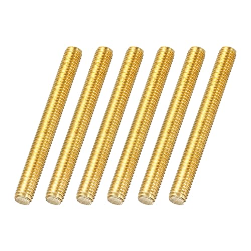 MECCANIXITY 6Pack M6x60mm Fully Threaded Rod Brass Right Hand All Thread - size: M6x60mm