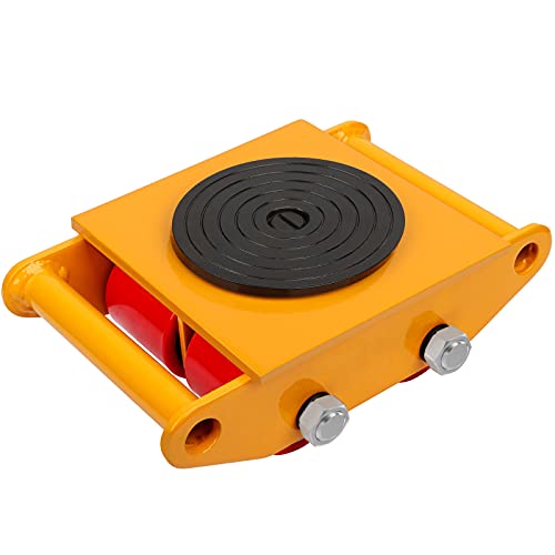 6T Heavy Duty Machine Dolly Skate with 360° Rotation Cap - color: Yellow