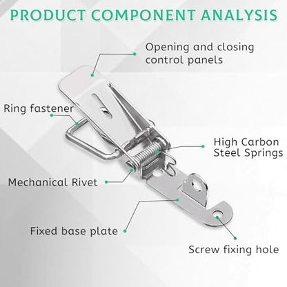 10 PCS Stainless Steel 90 Degree Spring Toggle Lock