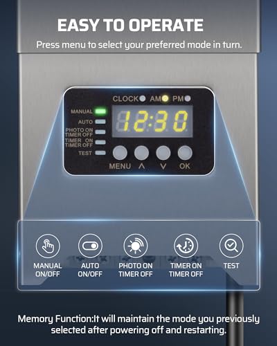 DEWENWILS Photocell Sensor & Timer Low Voltage Transformer with 300W - style: 300W-Stainless Steel