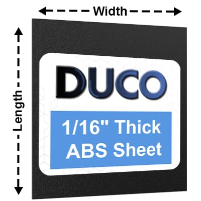 Duco Custom Cut to Size ABS Plastic Sheet 1/16" (1.5mm) Thick - USA-Made Black Textured & Matte ABS Sheet Cut to Size - Heat Moldable & Vacuum Formable Plastic Board for Fabrication & Other Crafts - size: Custom Cut To Size