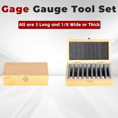 findmall 10 Pair 1/8 x 3 Accuracy Parallel Block Set .0002 Hardened Gage Gauge Tool Set, Wooden Boxes and Plastic Boxes - size: 10 Pair 1/8 x 3