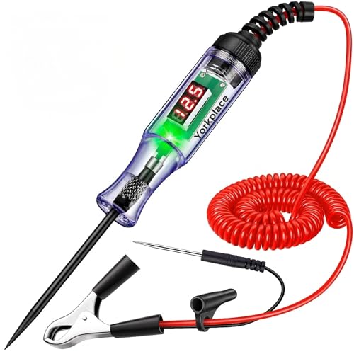 Automotive Circuit Tester with 3-120V LED Voltmeter, Car Test Light Dual Polarity Indicator & Long Probe, Fuse Checker RV Marine Tool - size: 3-120V