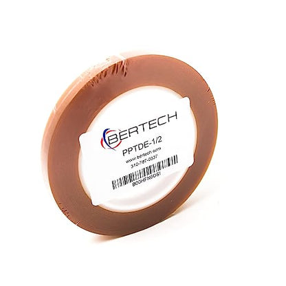 Bertech - PPTDE-1/2 Double Sided Polyimide Tape, 1 Mil Thick, 1/2 Inches Wide x 36 Yards Long, Silicone Adhesive on Both Sides, 3 Inch Core, RoHS and REACH Compliant - size: 0.5 Inches