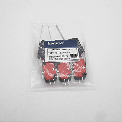 Twidec/6Pcs Micro Limit Switch Long Straight Hinge Lever Arm SPDT Snap Action Switch for Arduino V-153-1C25 - style: V-153-1C25