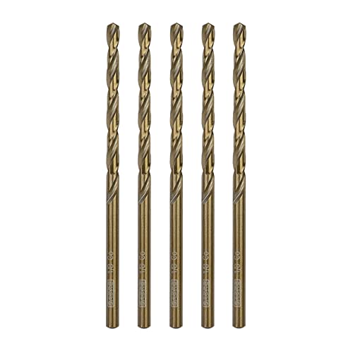 1/8 Inch Cobalt Drill Bit Set - 5pcs M35 for Metal, Steel, Hard Metal, Cast Iron - Split Point Tip (1/8" x 2-3/4") - size: 1/8 in (5-Piece Set)