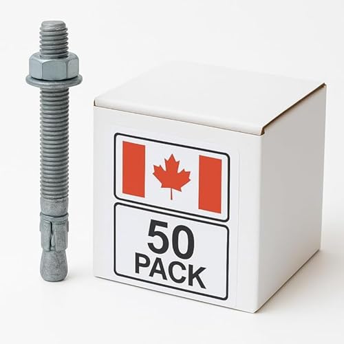 3/8″ × 3″ Hot-Dipped Galvanized Wedge Anchors – 50-Pack Heavy-Duty Concrete Anchor Bolts for Masonry, Brick & Block – Contractor Grade Expansion Bolts