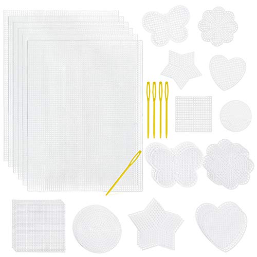 Pllieay 36Pcs Mesh Plastic Canvas Sheets Kit, Embroidery Tools for Craft - size: 36Pcs 6 count