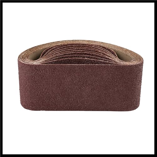3 x 18 Inch Sanding Belts 40 Grit Aluminum Oxide Sanding Belt Sandpaper for Portable Belt Sander 10 Pcs Durable Material