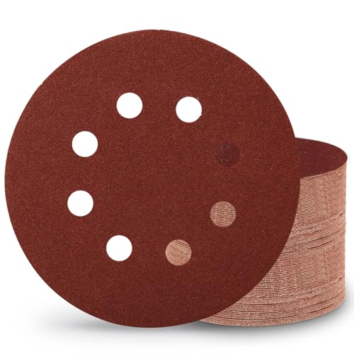 5 Inch Sanding Discs 120Grit Hook and Loop Sandpaper 100 PCS