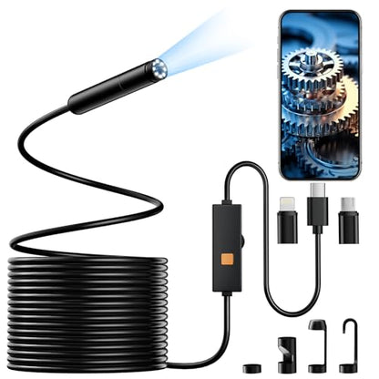 Endoscope Camera with Light, 1920P HD Phone Camera - 16.4FT - size: 16.4FT, style: Single Lens