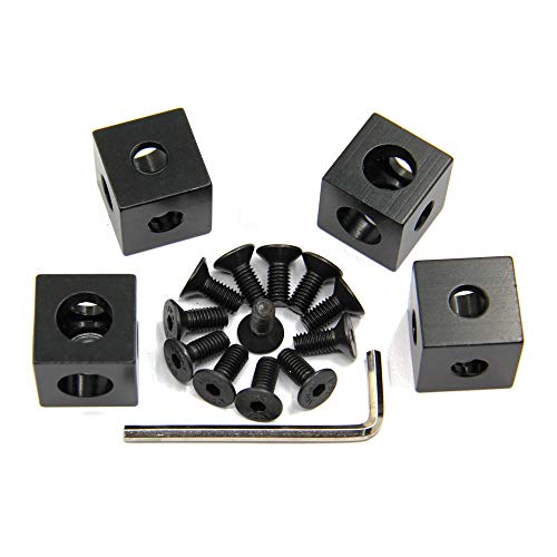 4PCS Black Corner Bracket Cube (20x20x20mm) for 6mm Slot Aluminum Extrusion Profile 2020 Series (Cube Corner) - style: Cube Corner