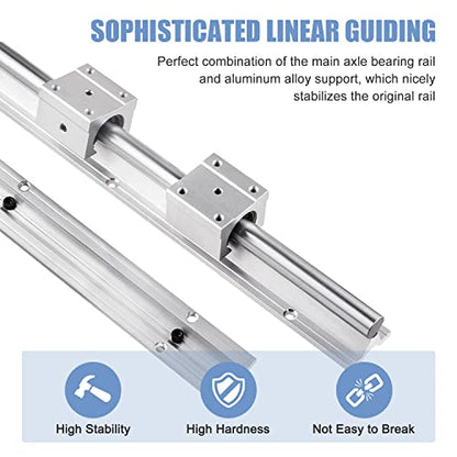 SBR20 Linear Rails 1200mm with 4Pcs SBR20UU Bearing Blocks for CNC DIY 3D Printer - size: 1200mm, style: SBR20