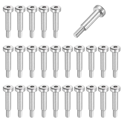 MECCANIXITY 26 Pcs 304 Stainless Steel Shoulder Bolt 5mm Shoulder Dia 18mm Shoulder Length M4x0.7 Thread Hex Socket Shoulder Bolts for Hydraulic Injection Molding Machinery Industries - size: 5mm x 18mm