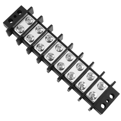GLOSO TBE Double Row Stainless Terminal Blocks, Marine Grade, 4-14 AWG Cu, 75A/600V - 1 Pack, 8 Poles - color: TBE, size: 8P