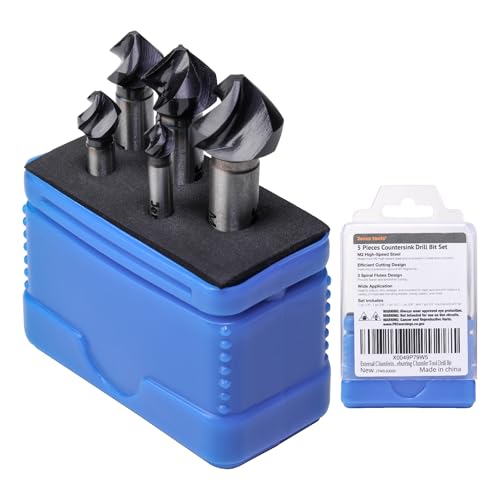 1/4"-3/4" M2 HSS Countersink Drill Bit Set 5 Pcs - size: Countersink Set (5 PCS)