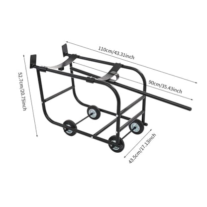 Drum Cradle with Wheels,660lbs Load Drum Dolly,55gal Movable Drum Rack - color: Black