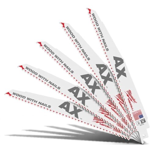 Milwaukee 48-00-5026 The Ax 9-Inch 5 TPI Reciprocating Saw Blades, 5-Pack